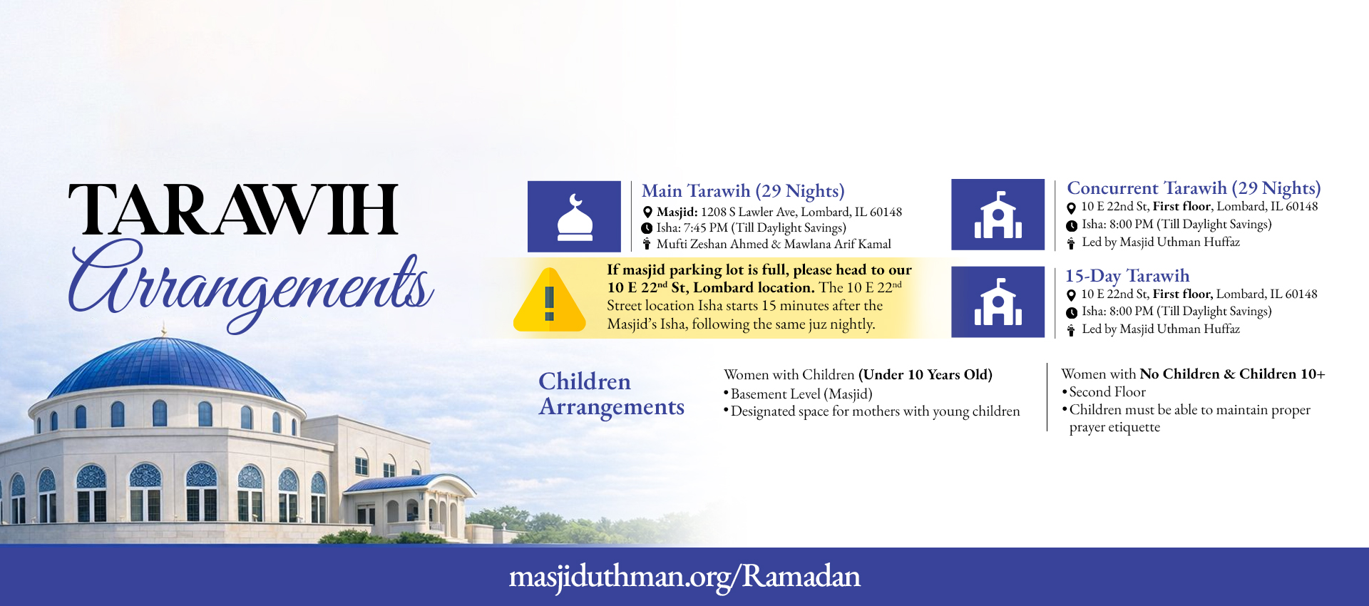 Tarawih arrangements homepage